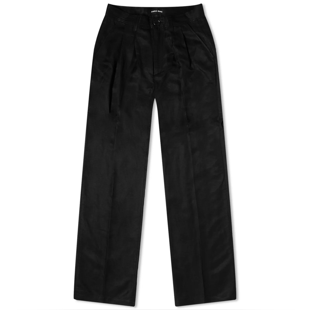 $505 ANINE BING CARRIE LINEN BLEND WIDE LEG TROUSERS, NWT 34/2US